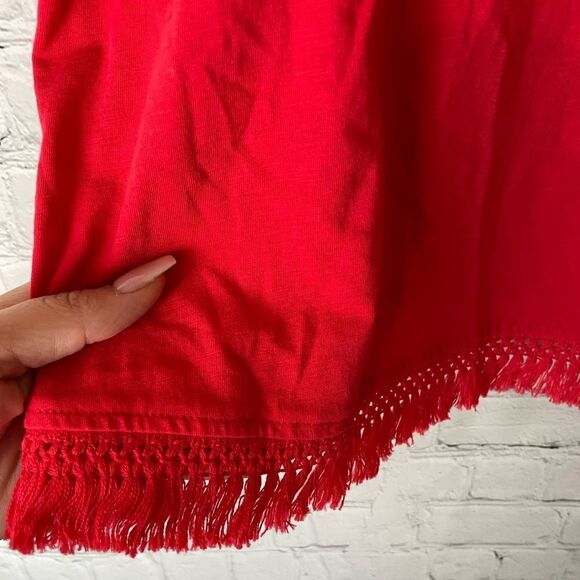 J.Crew Womens Size Small Fringe Knit Tank Top Red Sleeveless 100% Cotton - Picture 4 of 14